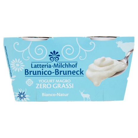 Latteria Brunico Yogurt Magro Zero Grassi Bianco 2 x 125 g